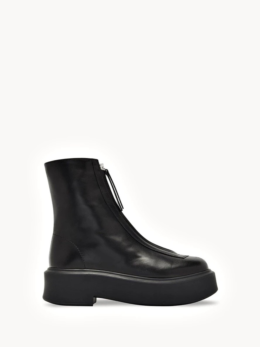Platform Zip Ankle Boots in Black Like New